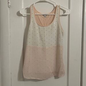Express Cream and Pink Sleeveless Top with Studs
